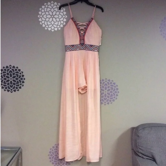 Crystal Doll Embroidered Maxi Romper Jumpsuit - Size 3 - Picture 1 of 8